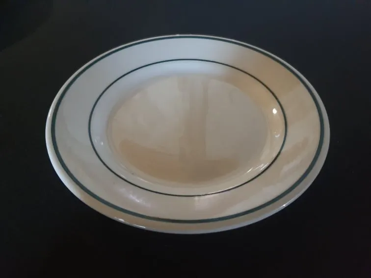 Assiette Plate Blanche liseré bleu Diamètre 22